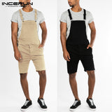 Summer Men's Sets Shorts Jumpsuits Rompers Denim Overalls Vacation Sets Bib Shorts Overall Rompers Hiphop Coveralls Hombre Pant